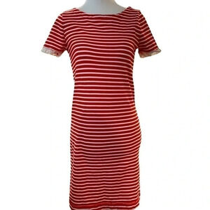 J Crew Factory red and white striped t-shirt dress. XXS. 100% cotton.